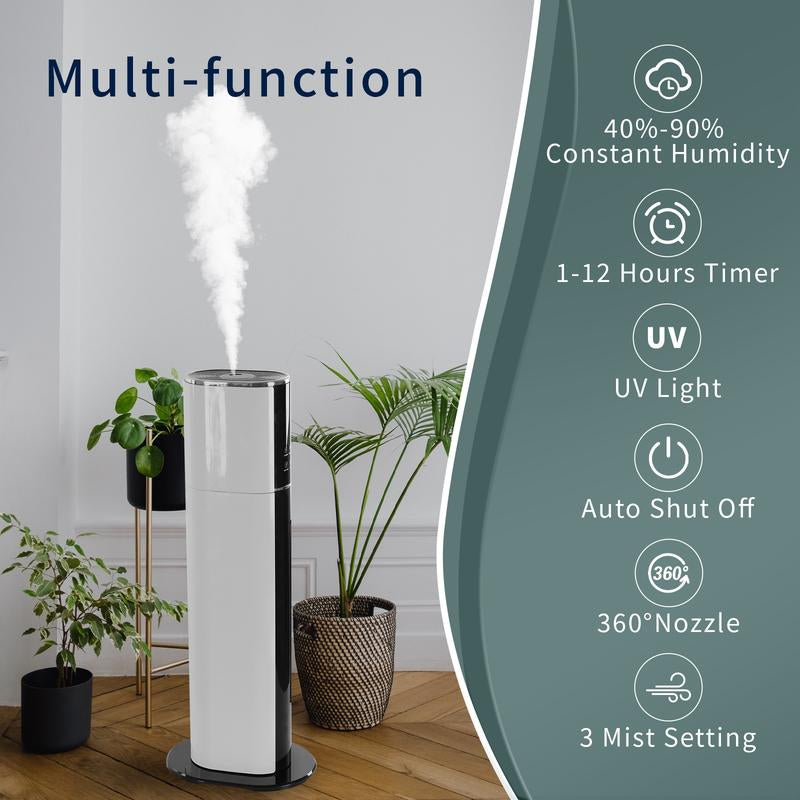 KELOPA 9L Ultrasonic Cool Mist Humidifier with Smart Humidity Control, Top Fill Design, Sleep Mode, and Multi-Functional Capabilities for Home, Large Rooms, Offices, and Plant Care, Effective Coverage up to 600 sq. ft.