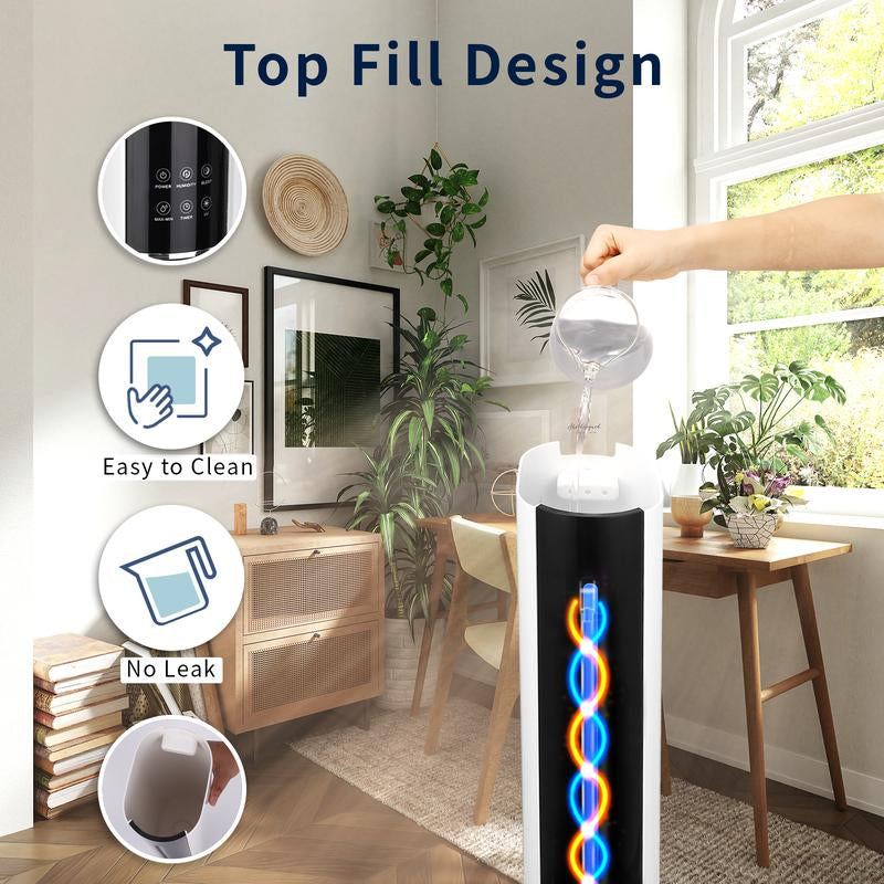 KELOPA 9L Ultrasonic Cool Mist Humidifier with Smart Humidity Control, Top Fill Design, Sleep Mode, and Multi-Functional Capabilities for Home, Large Rooms, Offices, and Plant Care, Effective Coverage up to 600 sq. ft.